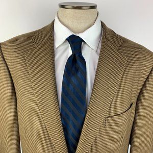 Ermenegildo Zegna Brown Houndstooth Sport Coat 2 Button Jacket